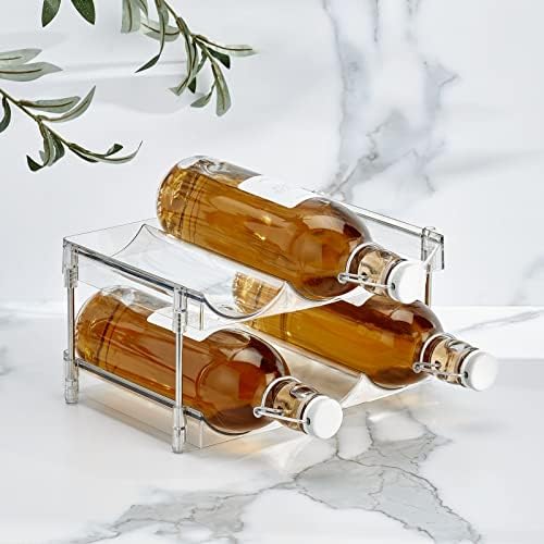 Nate Home 6-Bottle Organizer Set of 2 Clear Stainless Steel