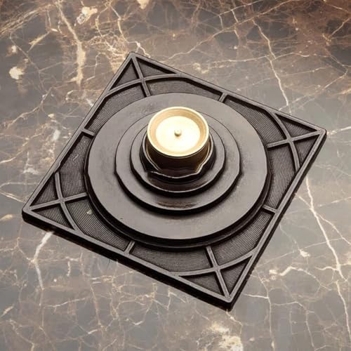 Antique Brass 6 Inch Floor Drain with Quadrato Pattern
