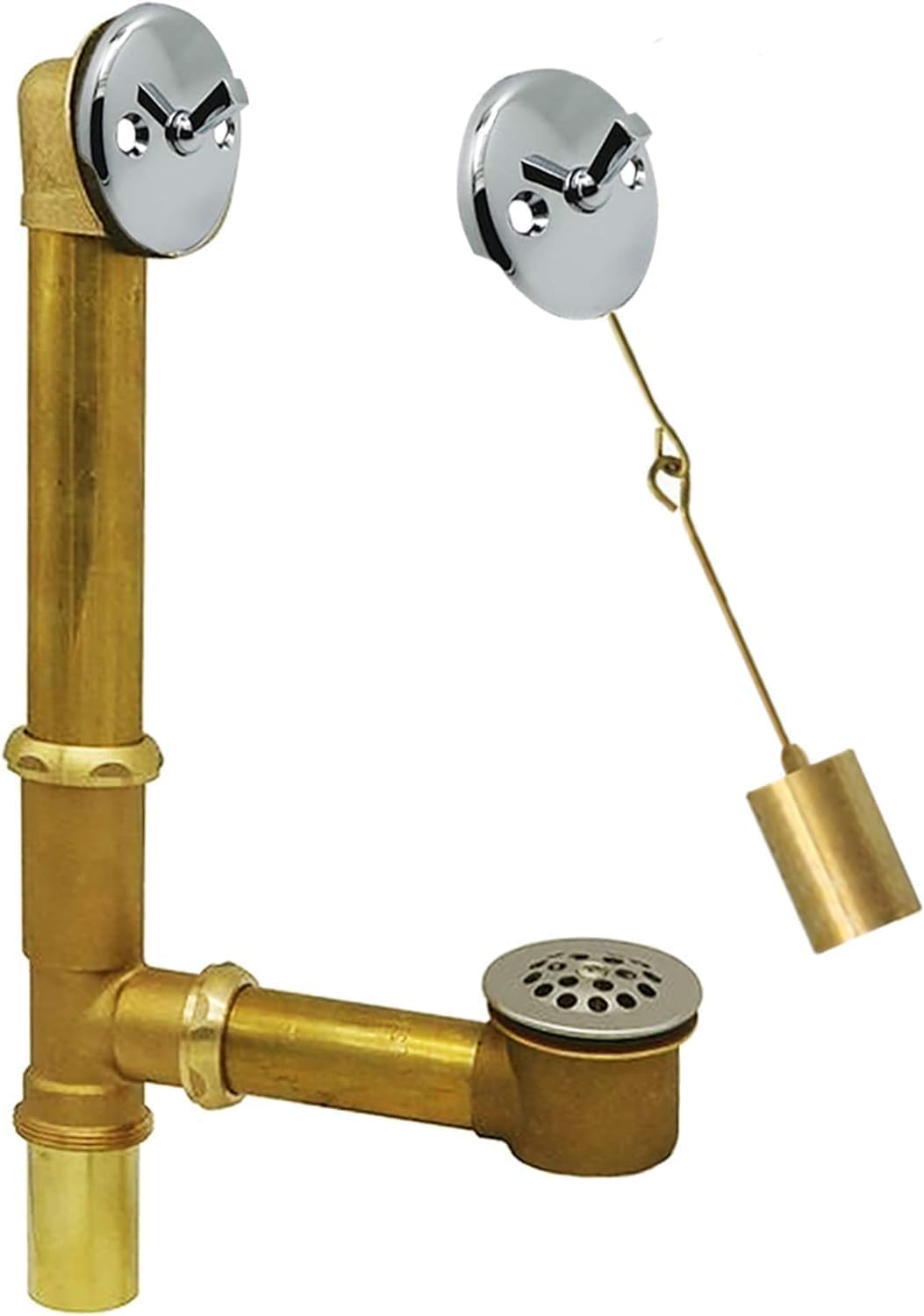 Fine Fixtures Bathtub Drain Kit - Polished Gold 20 Gauge Brass