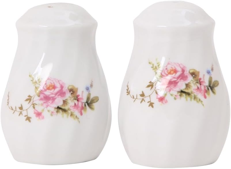 Lynns Imperial White Floral Salt and Pepper Set
