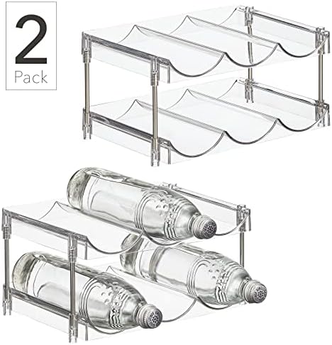 Nate Home 6-Bottle Organizer Set of 2 Clear Stainless Steel