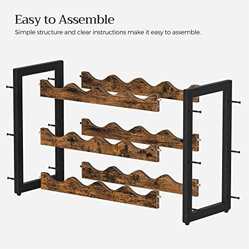 SONGMICS 3 Tier Tabletop Wine Rack with 12 Bottle Capacity