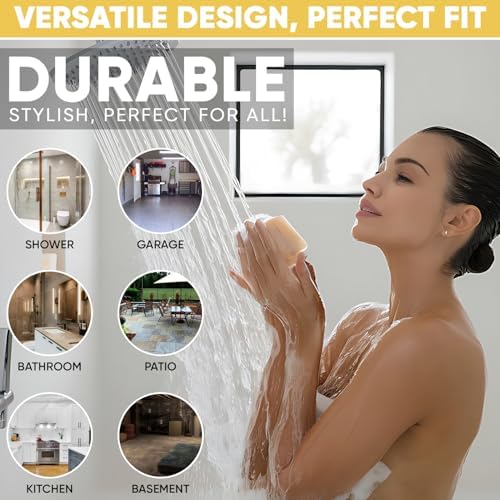425 Brushed Light Gold Shower Drain Cover - Solid Brass Easy Install