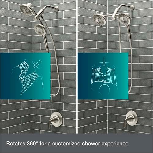 KOHLER Freespin Bellerose 3-Spray Dual Wall Mount Fixed Handheld Shower Head
