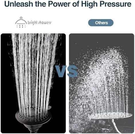 BRIGHT SHOWERS High Pressure Showerhead with 5 Spray Settings