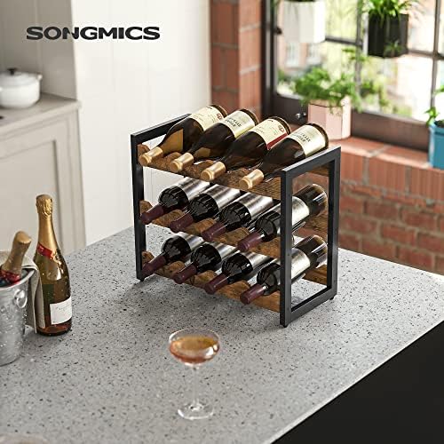 SONGMICS 3 Tier Tabletop Wine Rack with 12 Bottle Capacity
