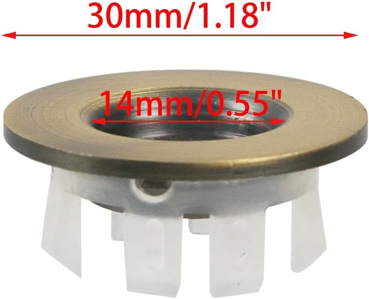 Wealrit 6 Pcs Antique Brass Sink Overflow Covers 1