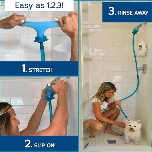 Rinseroo Shower Hose No-Install Universal Fit 6 Foot Multipurpose Detachable