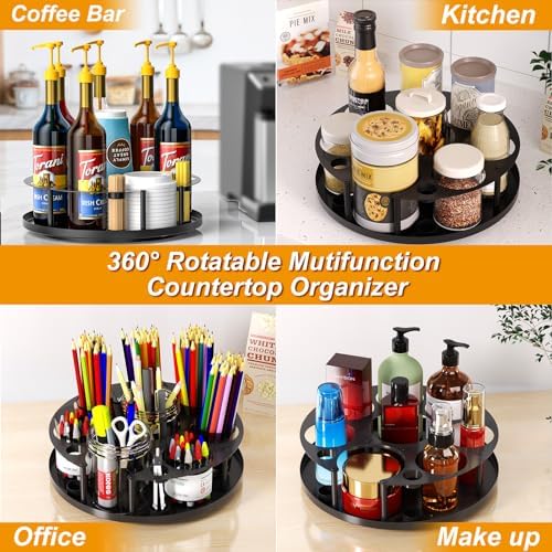 8 Bottles Coffee Syrup Organizer Rotating Holder