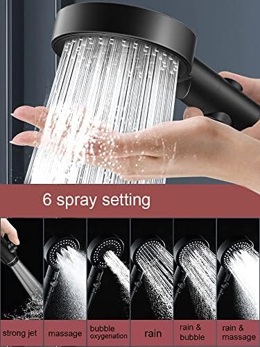 6 Function Handheld Shower Head with 59 Inch Hose Bracket