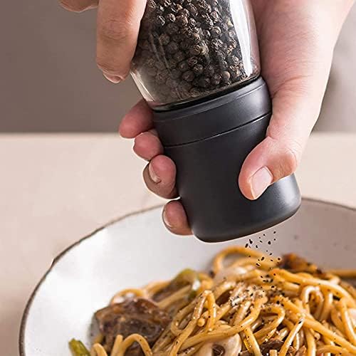 Salt and Pepper Grinder Set with Clear Glass Body