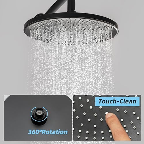 Rainfall Shower System with Handheld Hose and Trim - Matte Black