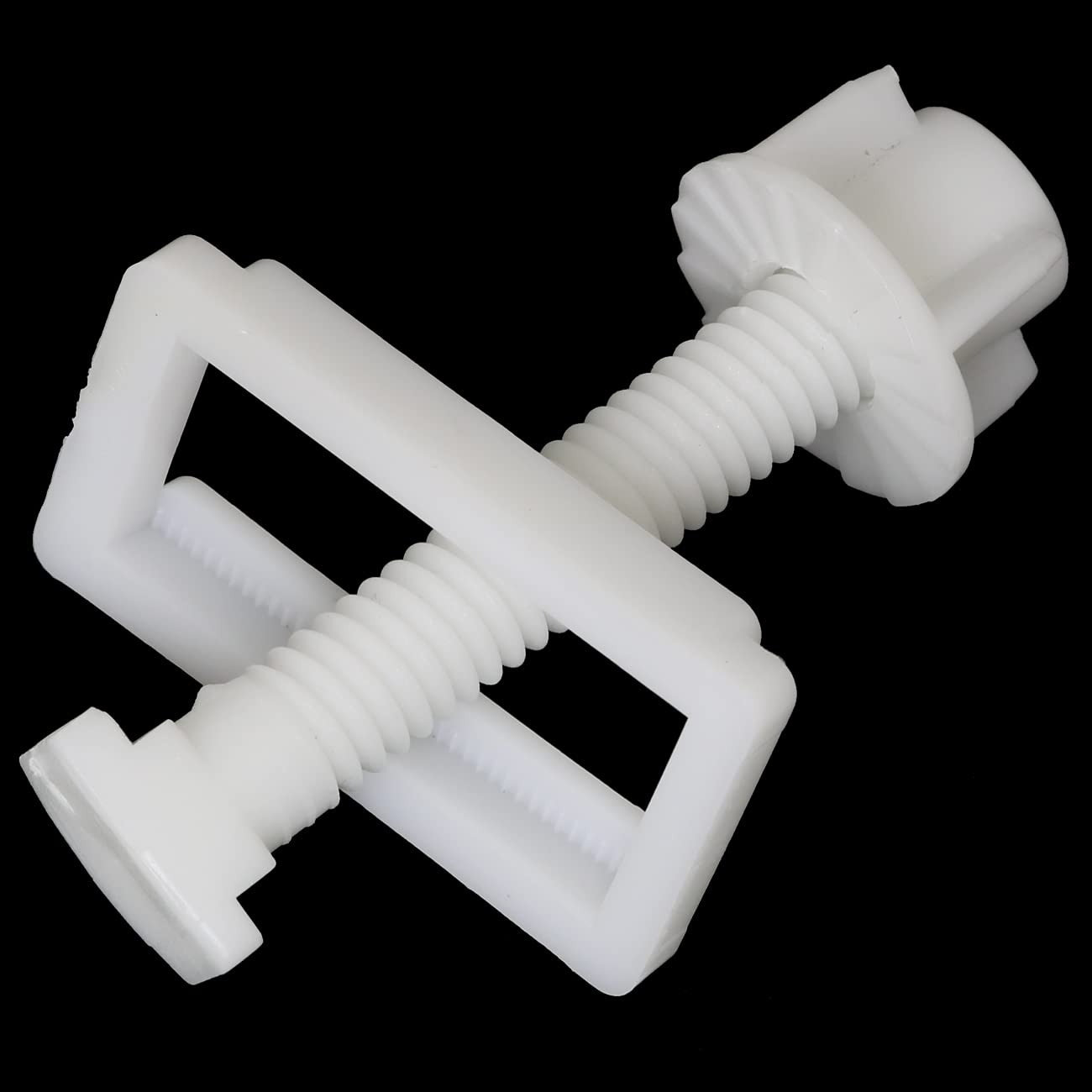Rectangular Toilet Seat Hinge Bolt Set 2PCS White Plastic