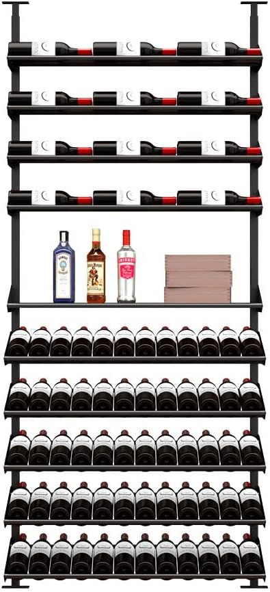 Black Metal Wine Rack - Stores 84 Bottles Modular Design