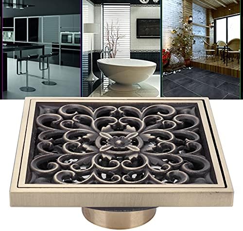 Tomotato Floor Drain 10x10cm Antique Bathroom Shower Strainer Replacement