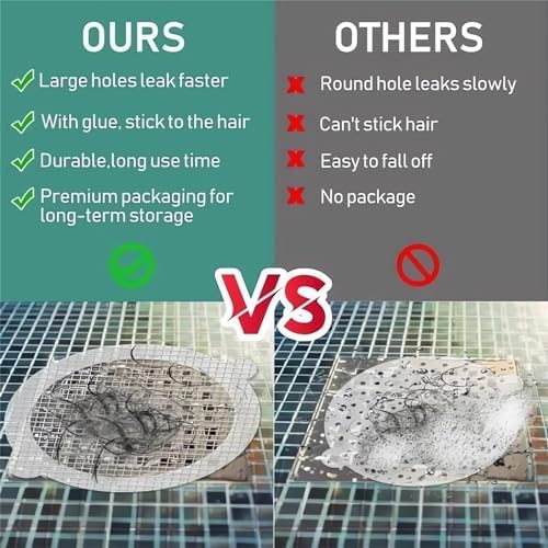 GYLCTOM Shower Drain Hair Catcher - 30PC Disposable Flat Mesh Sticker