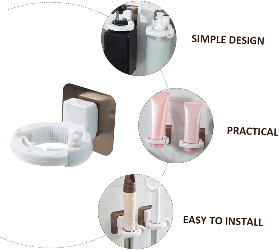 PRETYZOOM 3Pcs Adhesive Shower Gel Holders Wall Mounted Storage Racks