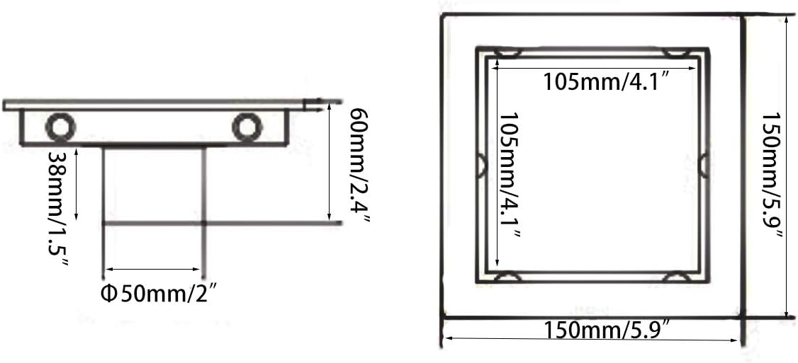 RANDOM Matte Black 6 Inch Drain Cover with Tile Insert