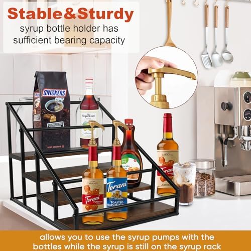 YQBRAO Coffee Syrup Rack Organizer 2 Pack 4 Tier