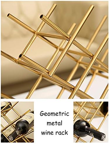BOCbco Gold Wine Rack Holds 13 Bottles Tabletop