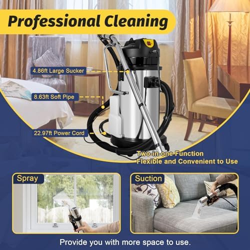 Commercial Carpet Cleaner 1000W 3 in 1 Wet Dry Portable