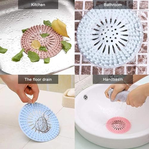 Pack of 6 Silicone Hair Catcher for Bath