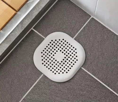 Square Drain Strainer Covers 4-Pack Silicone Suction Cup Hair Debris Blockage Preventers