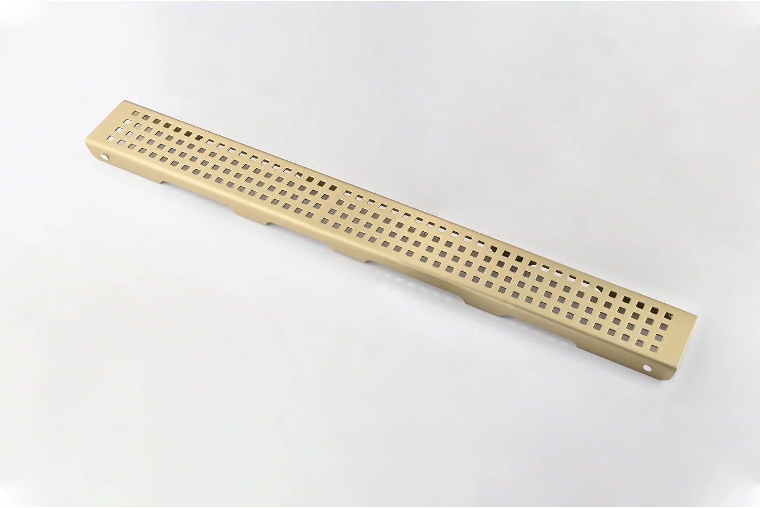 Effective Linear Shower Drain with Removable Grate Brushed Gold Finish