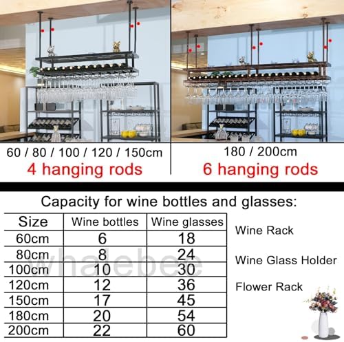 Black Bronze Wine Glass Holder - Adjustable Multi-Tier Rack
