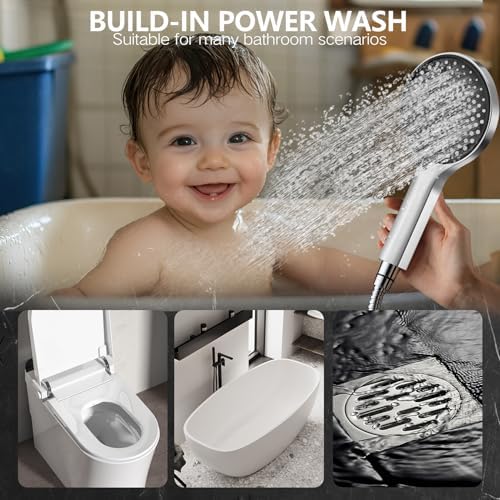 Ashwanth 12 High Pressure Square Shower Combo with 3-Way Diverter 6ft Hose