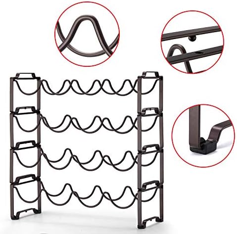 Simple Trending 4-Tier Wine Rack with Bronze Finish