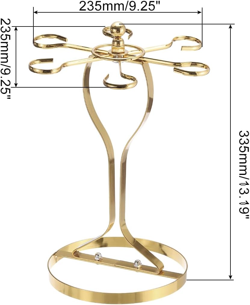 Uexcel Countertop Wine Glass Holder with 6 Hooks
