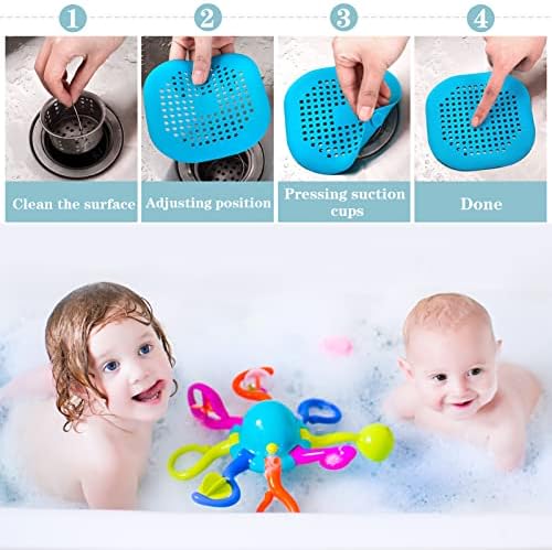 QSCFKL Shower Drain Hair Catcher 3PACK Black