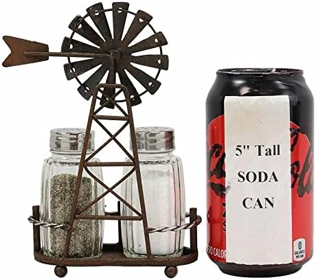 1 Set Of 65H Rustic Windmill Salt And Pepper Shakers