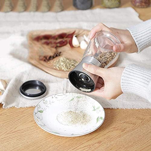 Premium Stainless Steel Salt and Pepper Grinder Set with Glass Body