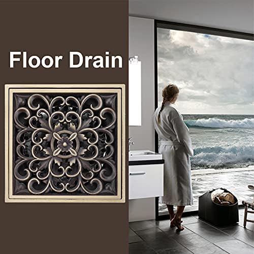 Tomotato Floor Drain 10x10cm Antique Bathroom Shower Strainer Replacement