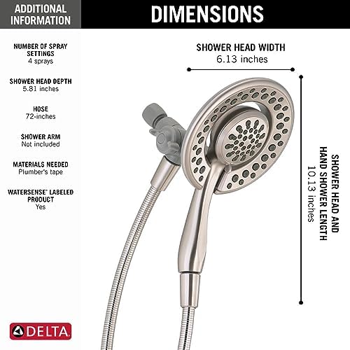 DELTA 75486CSN In2ition 2-in-1 Handheld Showerhead