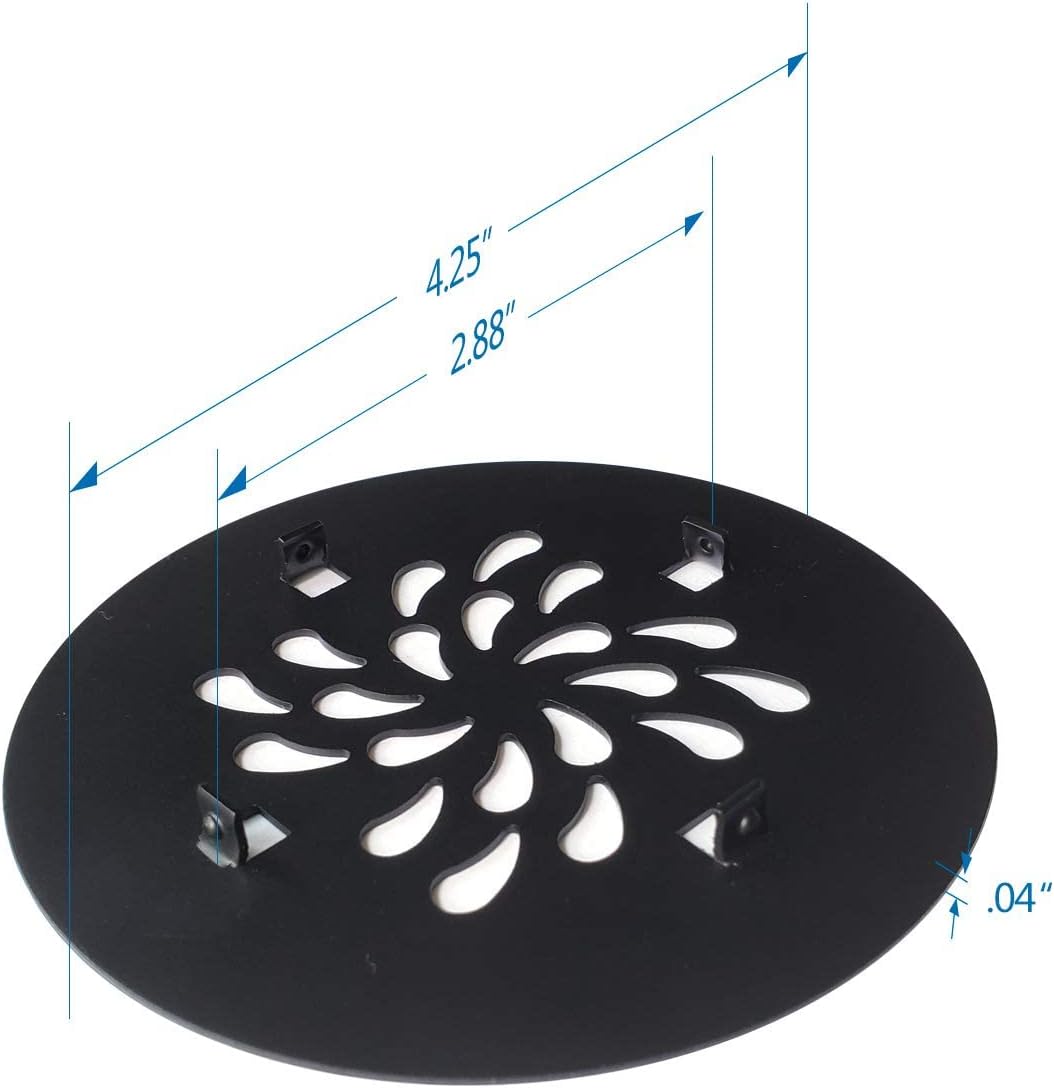 Uni-Green 4-14 Round Shower Drain Grate - Antique Brass Waterdrop Shape