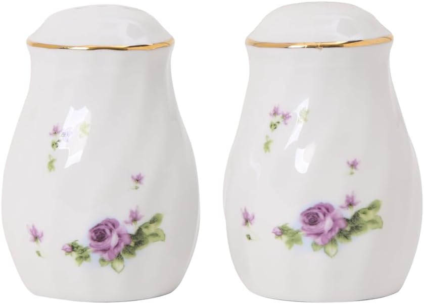 Lynns Imperial White Floral Salt and Pepper Set