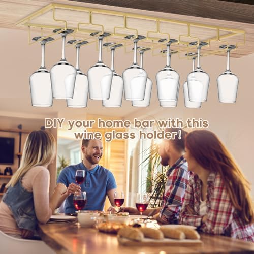 Xverycan 6 Row Wine Glass Rack Under Cabinet