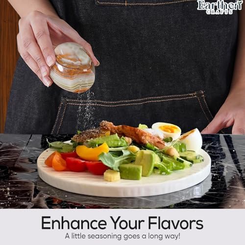EARTHEN CRAFTS Marble Salt Pepper Egg Shape Set of 2