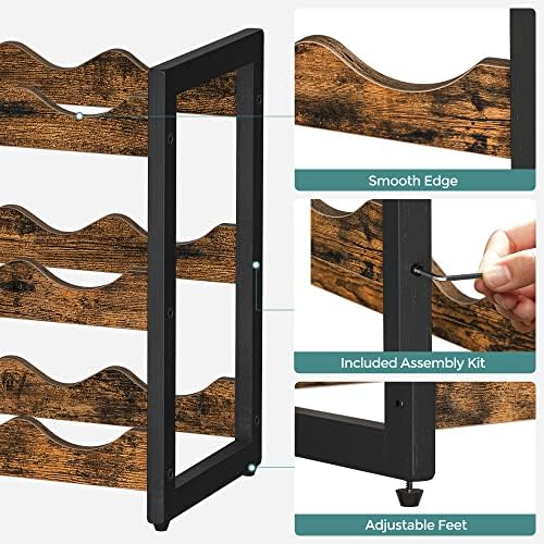 SONGMICS 3 Tier Tabletop Wine Rack with 12 Bottle Capacity