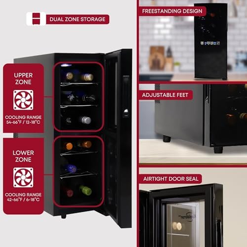 Koolatron 12 Bottle Wine Cooler Freestanding Cabinet