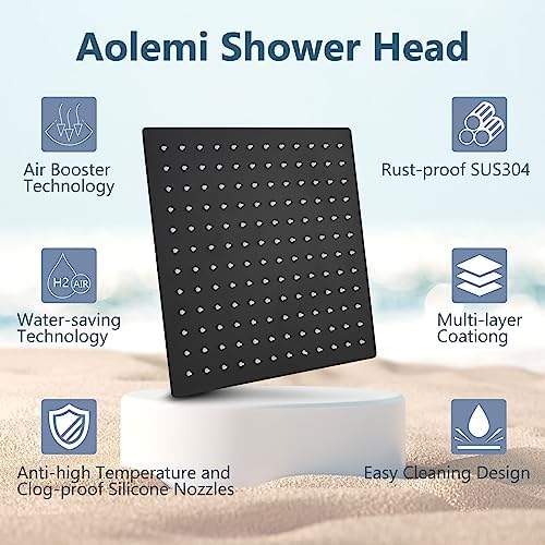 Aolemi Ceiling Mount Shower System with Rainfall and Handheld