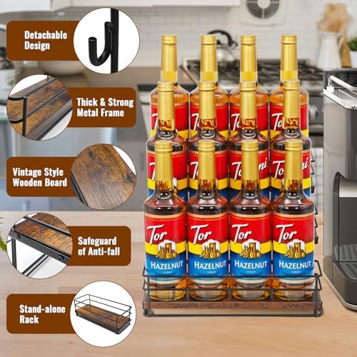 AUATRONNE 3 Tier Coffee Syrup Rack Organizer