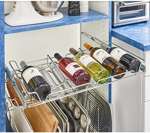Rev-A-Shelf 30 Chrome Wine Rack Pull-Out Organizer
