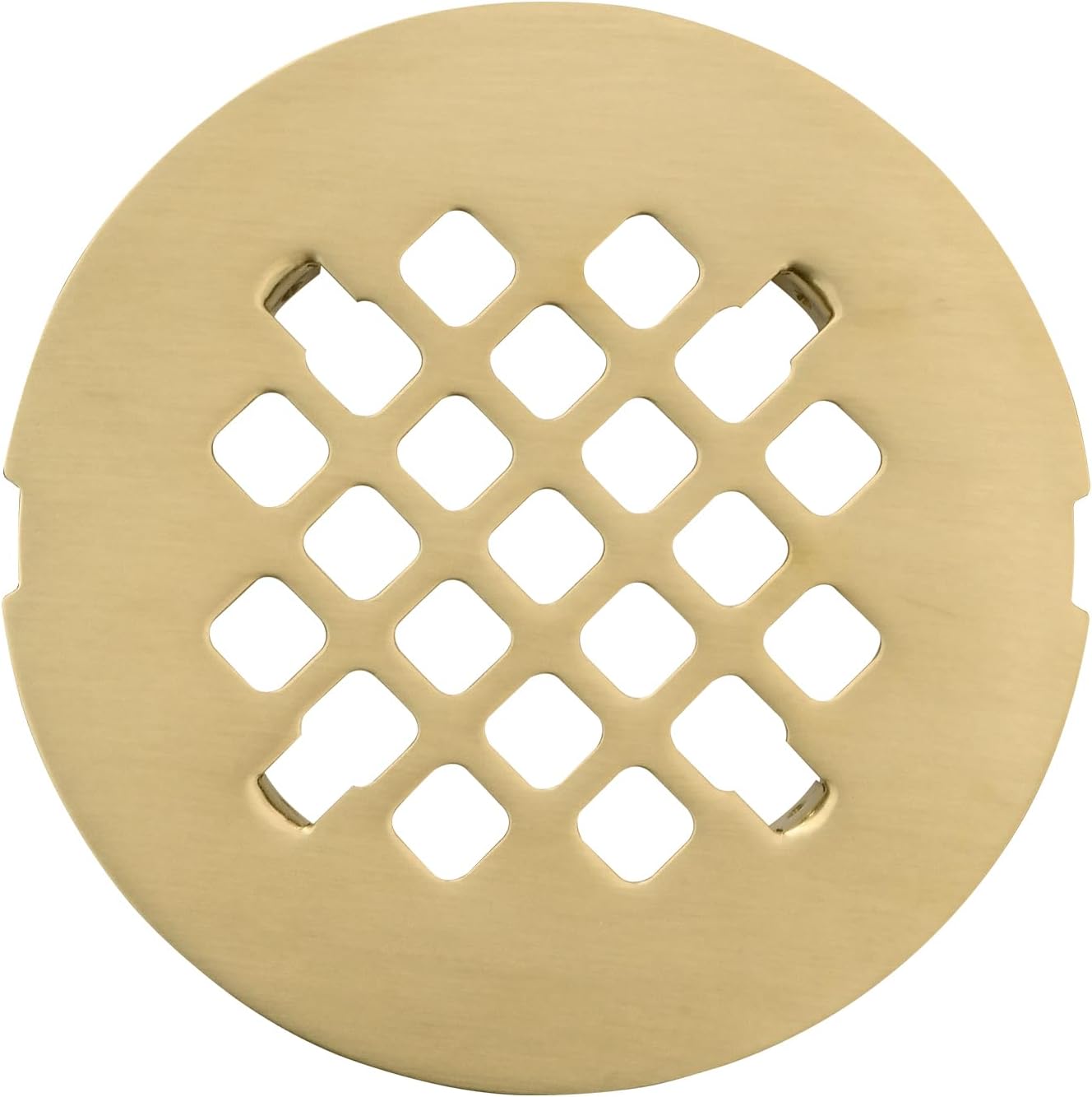 425 Brushed Light Gold Shower Drain Cover - Solid Brass Easy Install