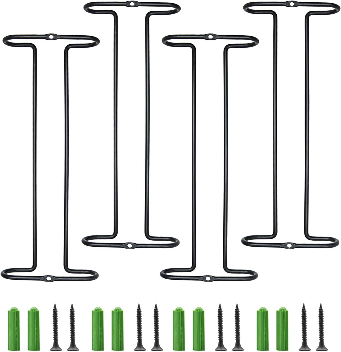 10 Inch Wine Glass Rack Under Cabinet Set of 4 Black 1