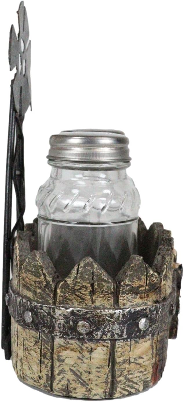 Ebros Gift 6-Tall Rustic Windmill Salt and Pepper Shaker Holder Set