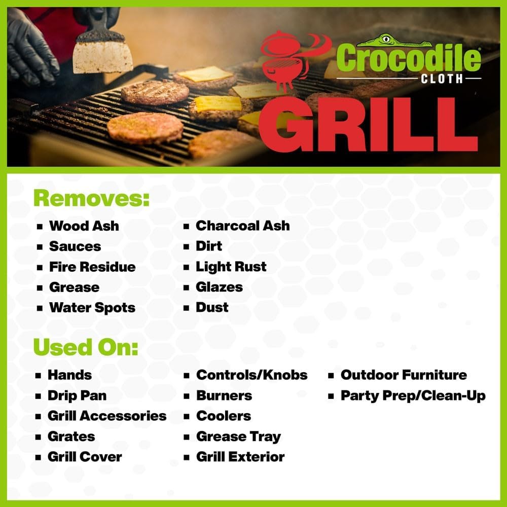 Crocodile Cloth Grill - 80 Pre-Moistened Heavy-Duty Wipes
